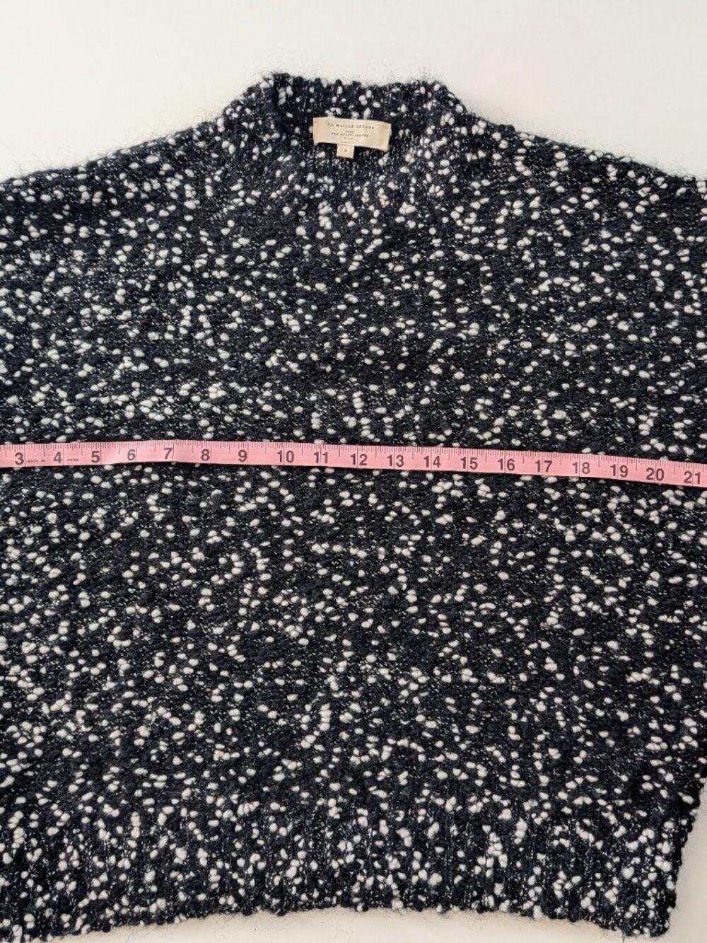 Sezane Juliette Jumper Black & White Speckled Knit Sweater, Size Small - Picture 7 of 12